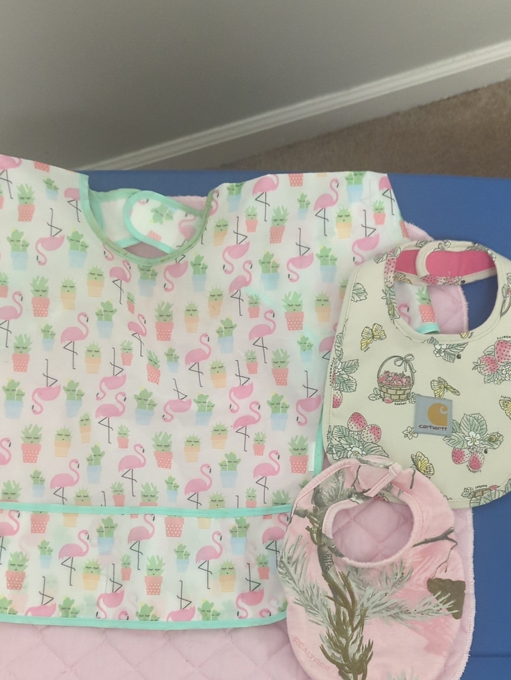 Baby Bib And Sleeved Baby Bib in Pink, Mint, Yellow, Blue